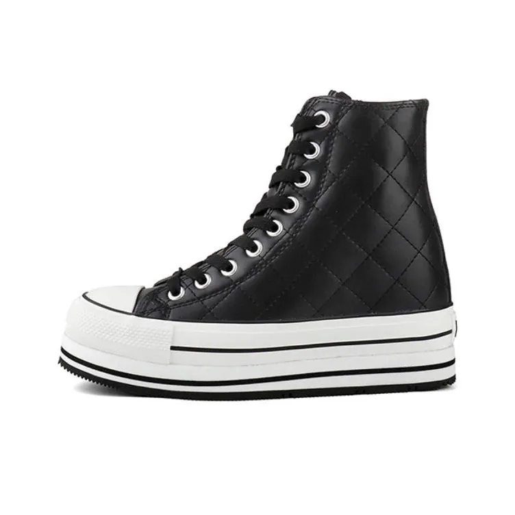 IiJin High Top Skateboard Shoes Women's Black-0