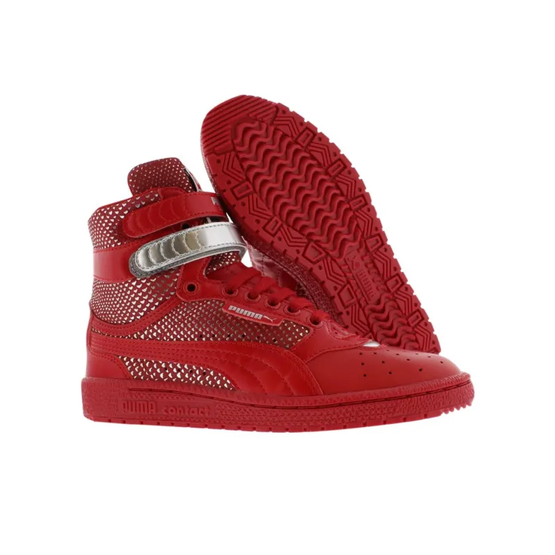 PUMA Sky 2 Slip-Resistant High-Top Skateboard Shoes Women's Red-3