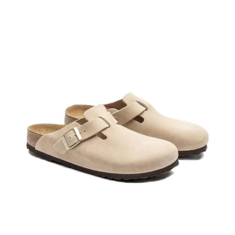 Birkenstock Boston Soft Footbed Suede Nude-2