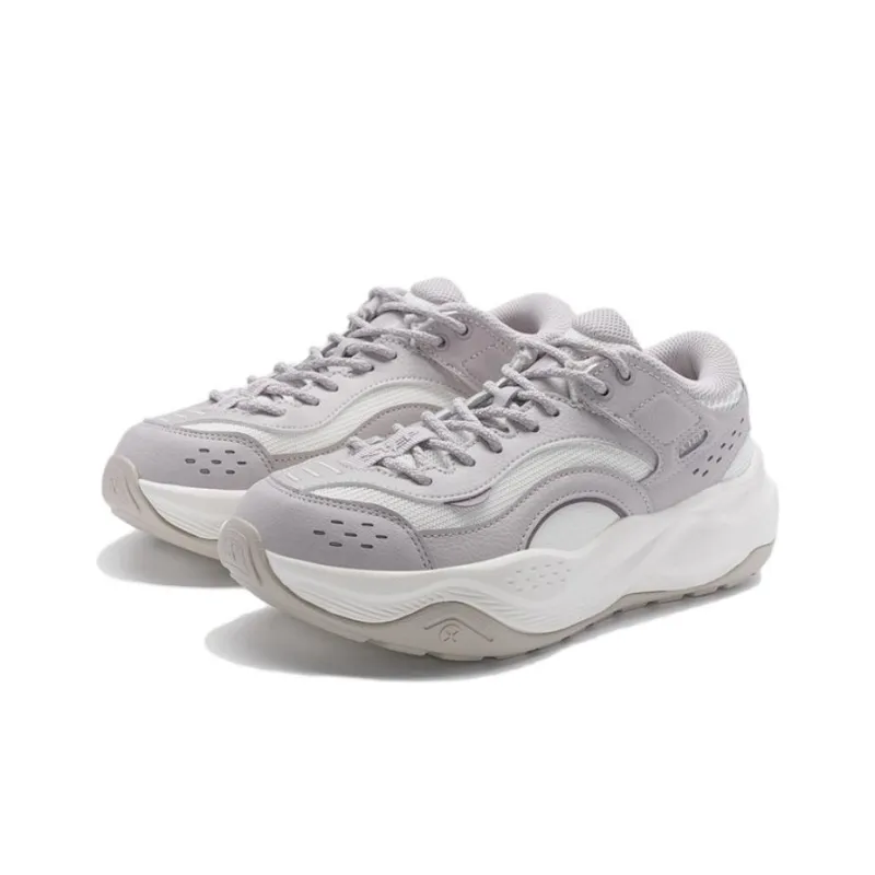 XTEP Chibi 2.0 Cushioning, Wear Resistant Low Top Casual Shoes Women's Particle Gray-2