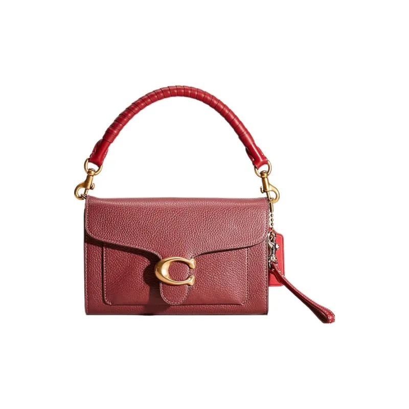 COACH Tabby Leather Small Square Bag Handbags Small Size Women's Burgundy-0