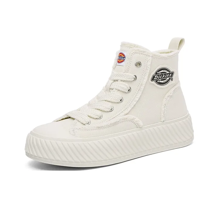 Dickies Trendy Classic And Versatile High Top Canvas Shoes Women's Beige-1