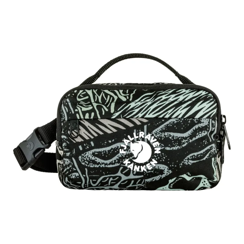 Fjallraven Kanken Recycled Polyester Blended Cotton Fanny Pack Regular Unisex Black & Green-0