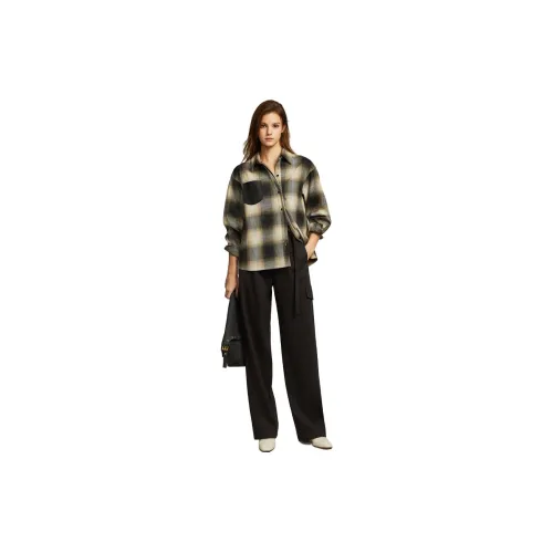 ELLE Shirts Women's Yellow/Black Check