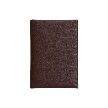 HERMES Calvi Duo Evercolor Leather Wallets Card Holders Women's 44 Moka Color