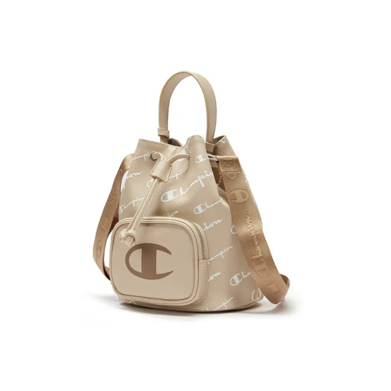 Champion Synthetic Leather Bucket Bag Crossbody Handbag Small Size Unisex Khaki/Blue-1