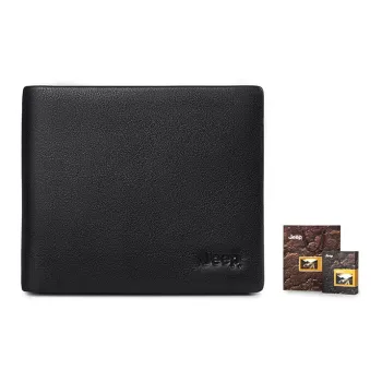 Jeep Cow Leather Wallet Regular Men's Black