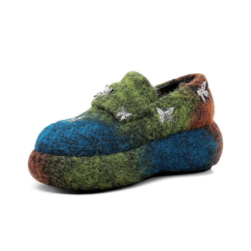 Hoov Loafers Women's Turquoise/Orange Black-1