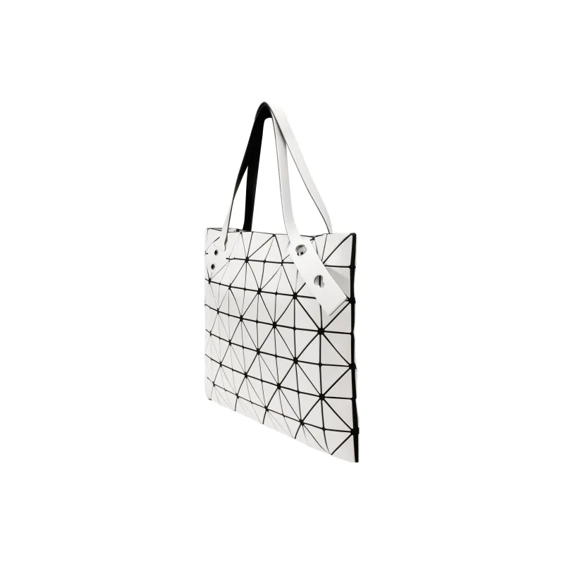 ISSEY MIYAKE Polyurethane Shopping Bag One Shoulder Handbag Women's Light Gray-1