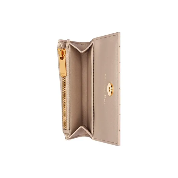 DIOR Caro Calfskin Wallet Extra Small Women's Caramel Beige-3