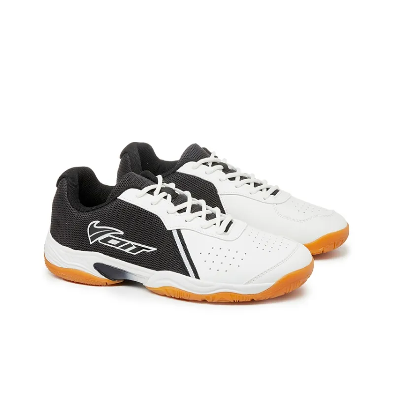 VOIT Cushioning Abrasion Resistant Breathable Low Top Badminton Shoes Unisex White Black-2
