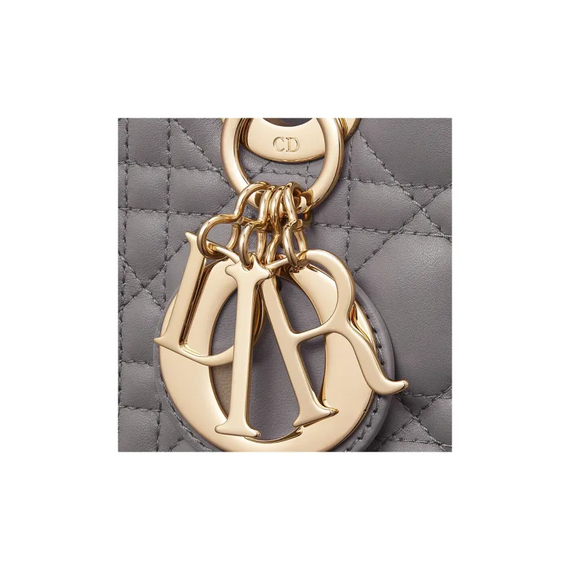 DIOR Lady DiorMy ABCDior Sheepskin Lady Dior Bag, Shoulder Bag, Crossbody Bag, Handbag Small Size Women's Gray-5