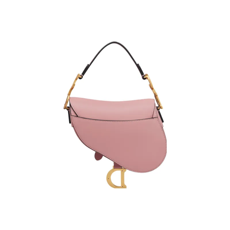 DIOR Saddle Smooth Cow Leather Saddle Bag Shoulder Bag Crossbody Bag Handbag Mini Women's Vintage Pink-3