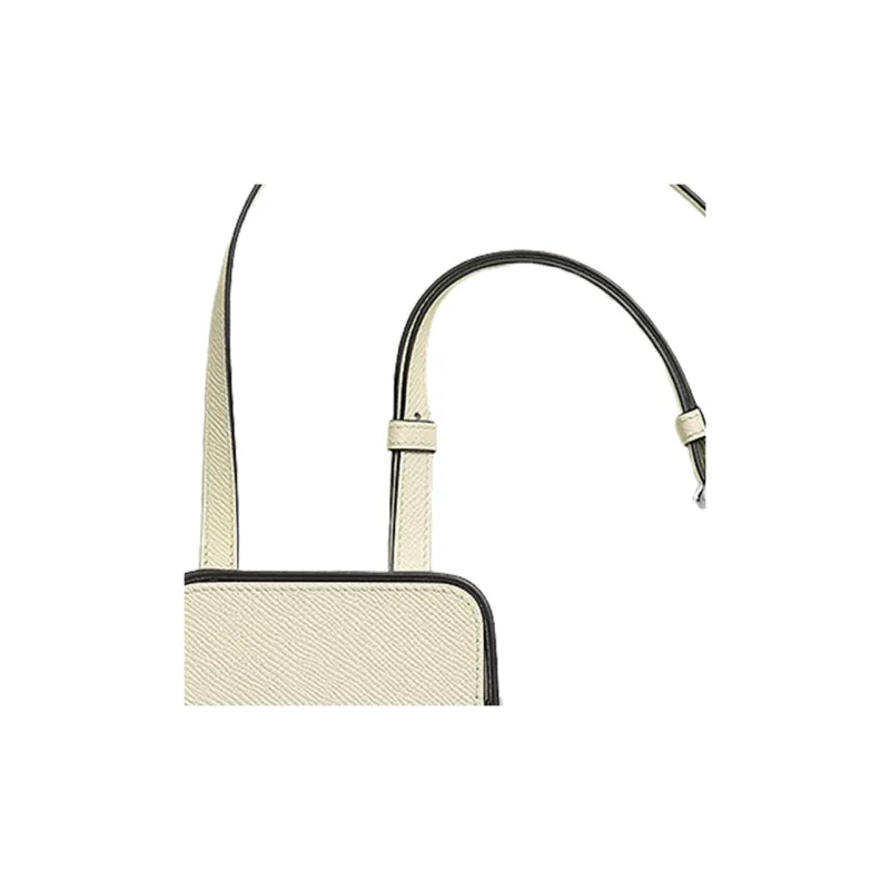 HERMES Hac A Bo Epsom Calfskin One Shoulder Crossbody Cell Phone Pouch Women's I2Nata Cream White-2