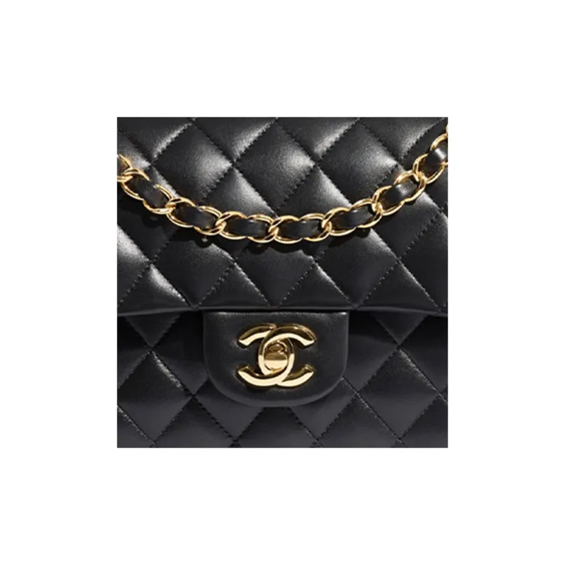 CHANEL Classic Flap CF Sheepskin Mouth Cover Bag, Crossbody Bags, Shoulder Bags Trumpets Women's Black-4