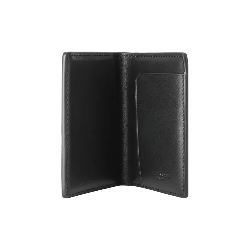 COACH Card Case Cow Leather Card Holder Trumpets Women's Black-4