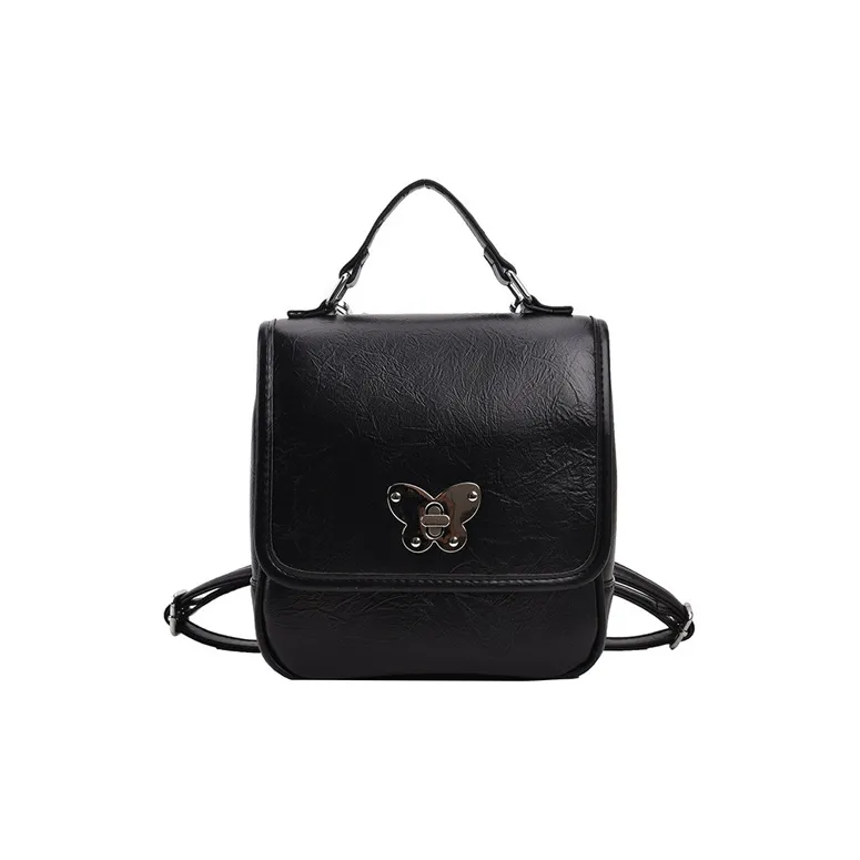 JANE KLAIN Synthetic Leather Girlish Backpack Handbag Shoulder Bag Regular Women's Black/Ecru/Khaki-0