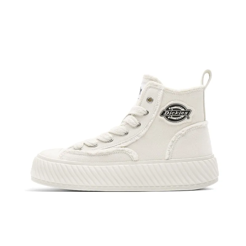 Dickies Trendy Classic And Versatile High Top Canvas Shoes Women's Beige-0