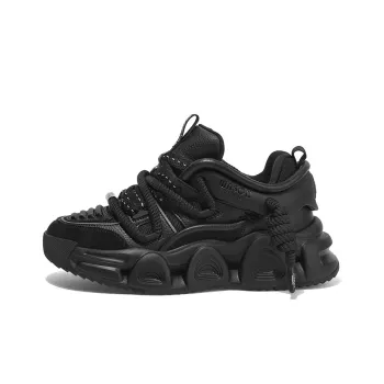 Masongarments Storm 2 Height Increasing Wear Resistant Low Top Chunky Sneakers Unisex Jet Black Includes Mystery Boxes