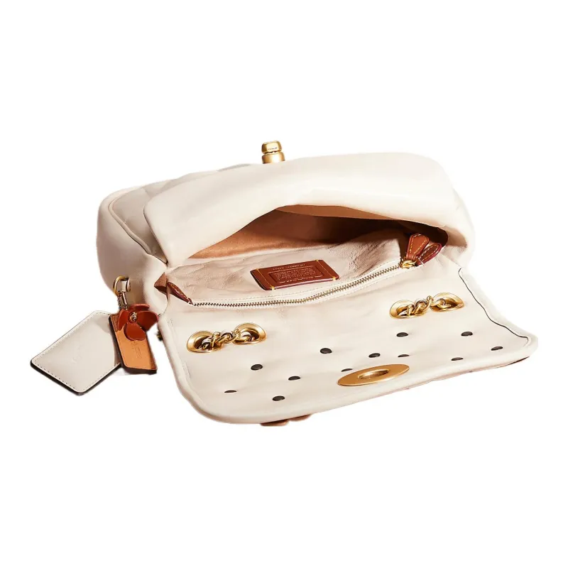 COACH Studio Nappa Leather Pillow Bag Handbag, Shoulder Bag Medium Size Women's White-2