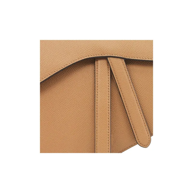DIOR Saddle Grained Calfskin Saddle Bag Shoulder Bag Crossbody Bag Handbag Women's Tan-5