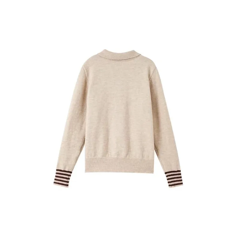 OUNIXUE Sweaters Women's Floral Apricot-1