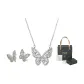 Silver Stud Earrings Necklace Gift Box Set