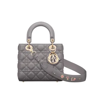 DIOR Lady DiorMy ABCDior Sheepskin Lady Dior Bag, Shoulder Bag, Crossbody Bag, Handbag Small Size Women's Gray