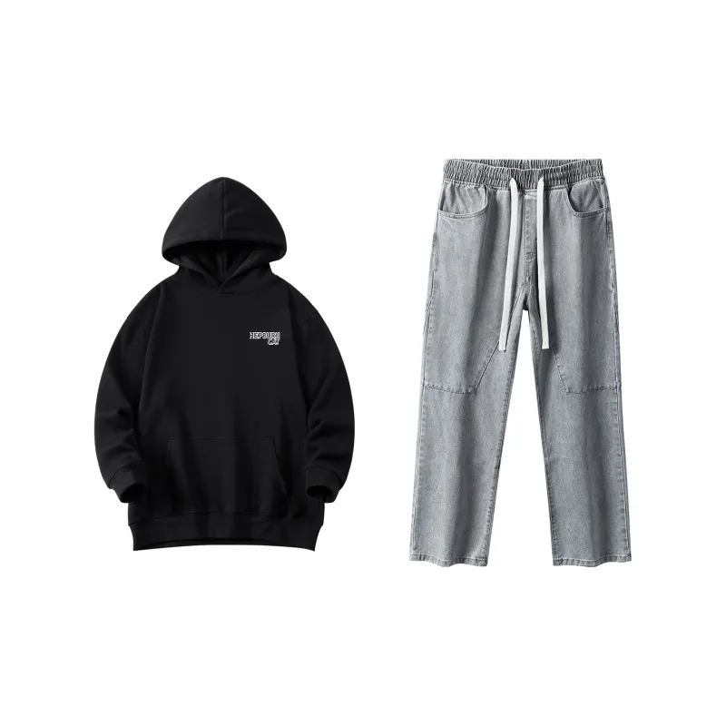 Hepburn Cat Sweatshirt Sets Unisex-1