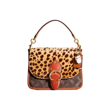 COACH Beat Canvas With Leather Saddle Bag Handbag Shoulder Bag Women's Multicolor