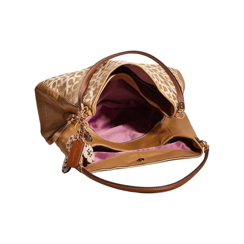 COACH Phoebe Fabric Hobo Bag Handbag Shoulder Bag Women's Gold-2
