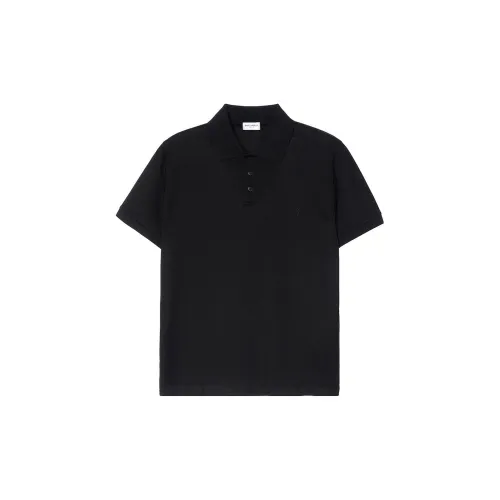 SAINT LAURENT Cassandre Cotton Pique Polo Shirt 