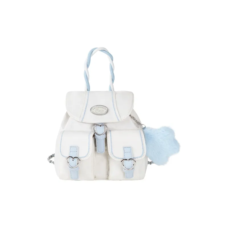 Miffy Nylon Fabric With PU Shoulder Bag, Crossbody Bag, Handbag Regular Women's Khaki/Ecru-7