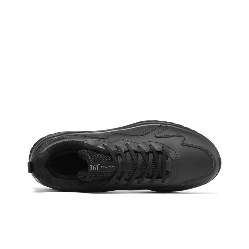 361° Slip Resistant Lightweight Warm Low Top Running Shoes Men's Obsidian Black-1