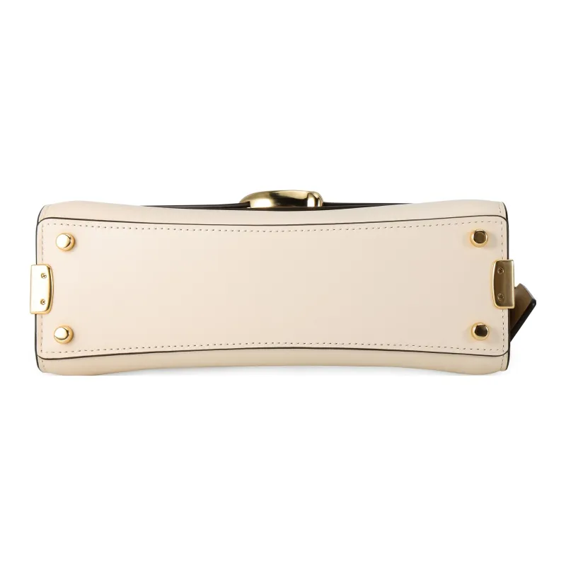 COACH Celia Canvas With Leather Small Square Bag Handbag Shoulder Bag Crossbody Bag Medium Size Women's White & Khaki-3
