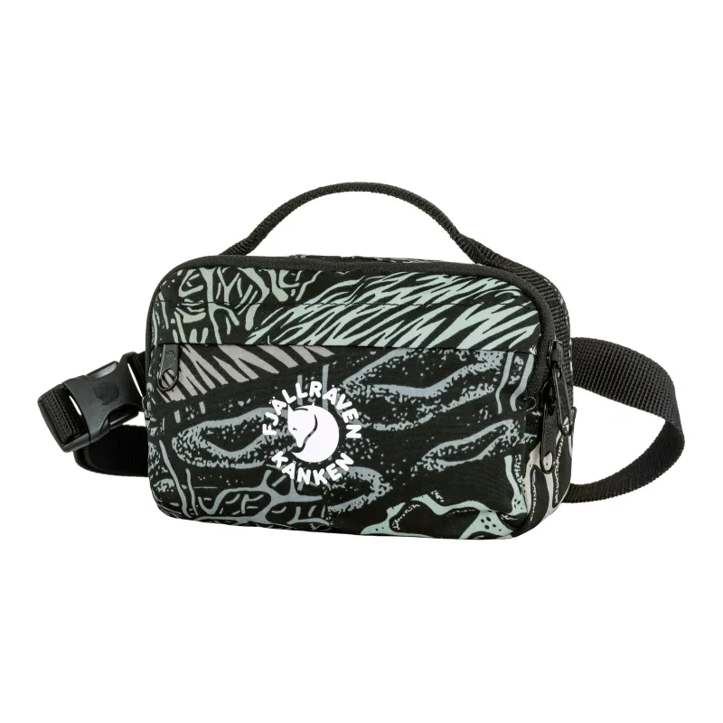 Fjallraven Kanken Recycled Polyester Blended Cotton Fanny Pack Regular Unisex Black & Green-1