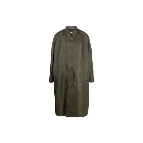 MSGM Coats Men Olive Green