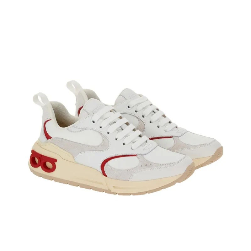 FERRAGAMO Abrasion Resistant Low Top Casual Shoes Women's White-1