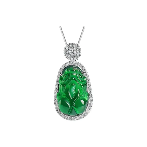 With The Heart Of The Jade Glutinous Jade Jadeite Necklaces Women's