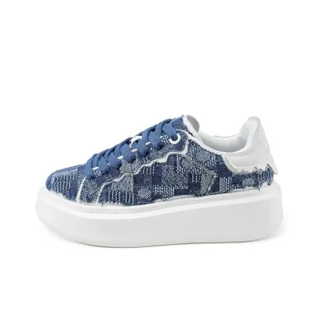 HeeDimensional Chanel Inspired Wear Resistant Low Top Casual Stylish Skateboarding Shoes Unisex Denim Blue