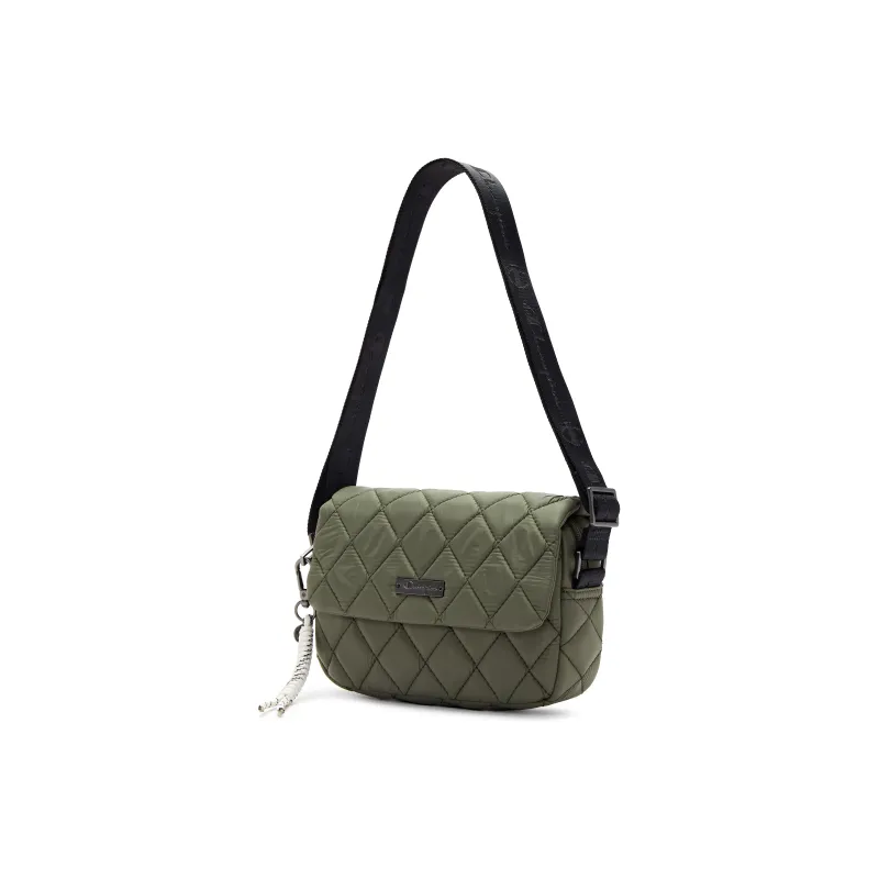 Champion Fabric Shoulder Bag Small Size Unisex Dark Green/Black-1