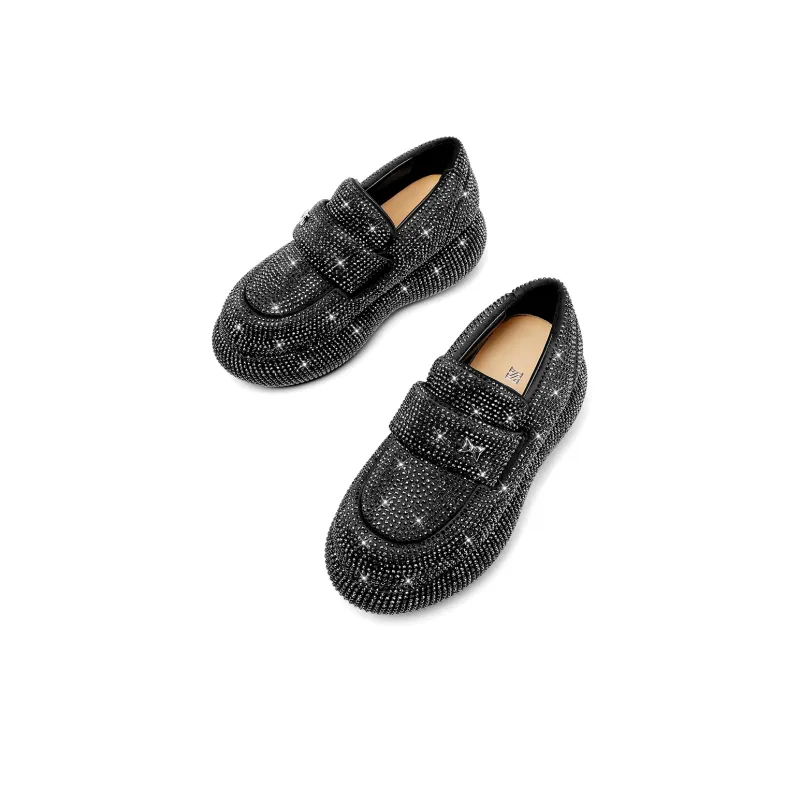 Hoov Loafers 6cm Women's Starry Black-4