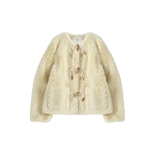 XIANGYING Velvet Jackets Women's Yellow