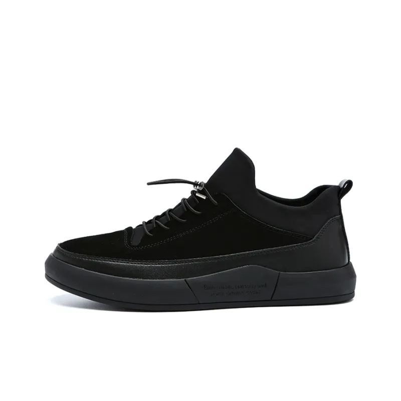 YEDANI Slip Resistant Low Top Skateboard Shoes Men's Black-0