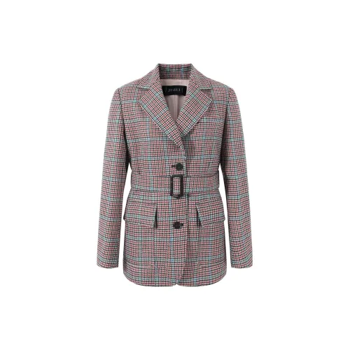 JZ. ANNAKRO Business Suits Women's Red And Coffee Plaid