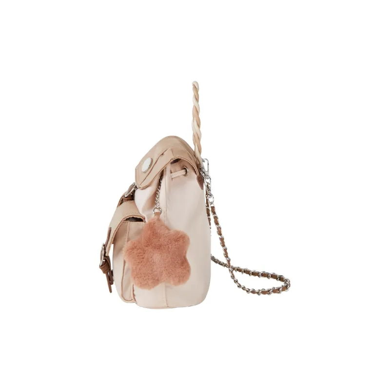 Miffy Nylon Fabric With PU Shoulder Bag, Crossbody Bag, Handbag Regular Women's Khaki/Ecru-2