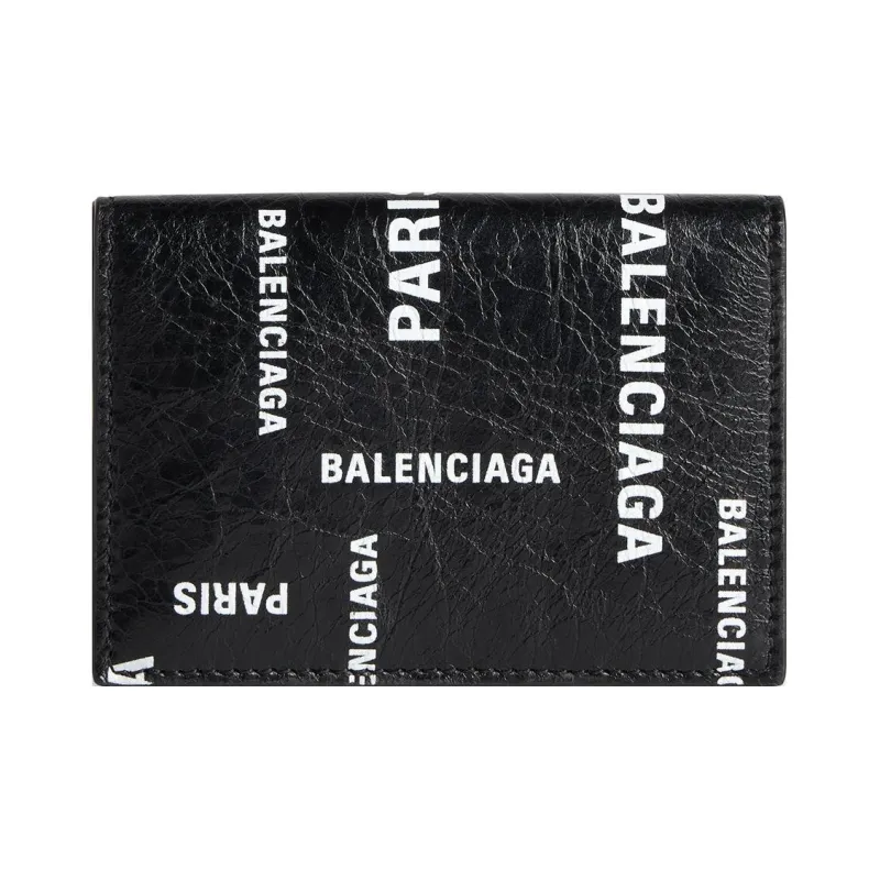 Balenciaga Allover Logo Printed Coin Mini Wallet-0