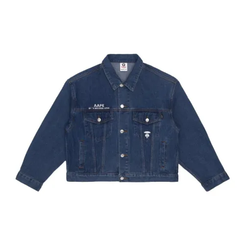 Aape Denim Jackets Women's Navy Blue