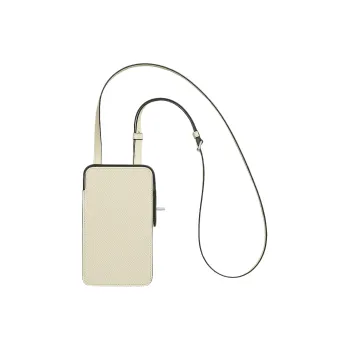 HERMES Hac A Bo Epsom Calfskin One Shoulder Crossbody Cell Phone Pouch Women's I2Nata Cream White