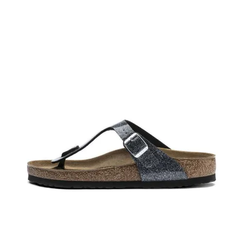 Birkenstock Antibacterial Quick Dry Flip Flops Women's Metal Gray